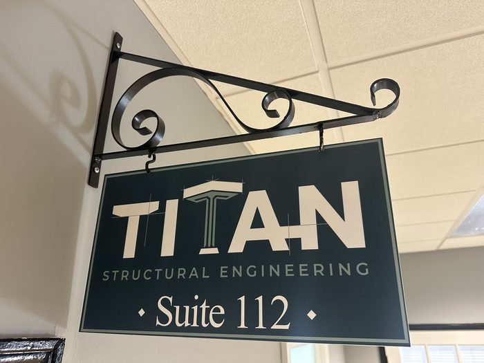 Titan Structural Engineering suite signage
